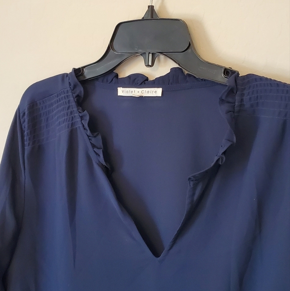 Violet & Claire Blue Blouse - Picture 3 of 6